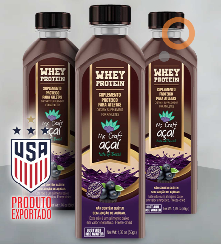 Pó instantâneo de Bebida de açaí +Whey protein. Zero açúcares!